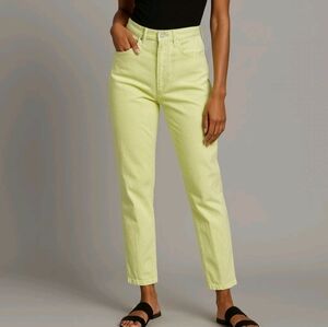 Jeans Womens 8T Tall Long Yellow Denim Skinny Pants High Rise Stretch Preppy